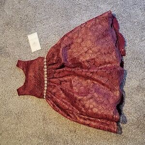 Couture Princess Burgundy Dress Girls Size 4 NWT